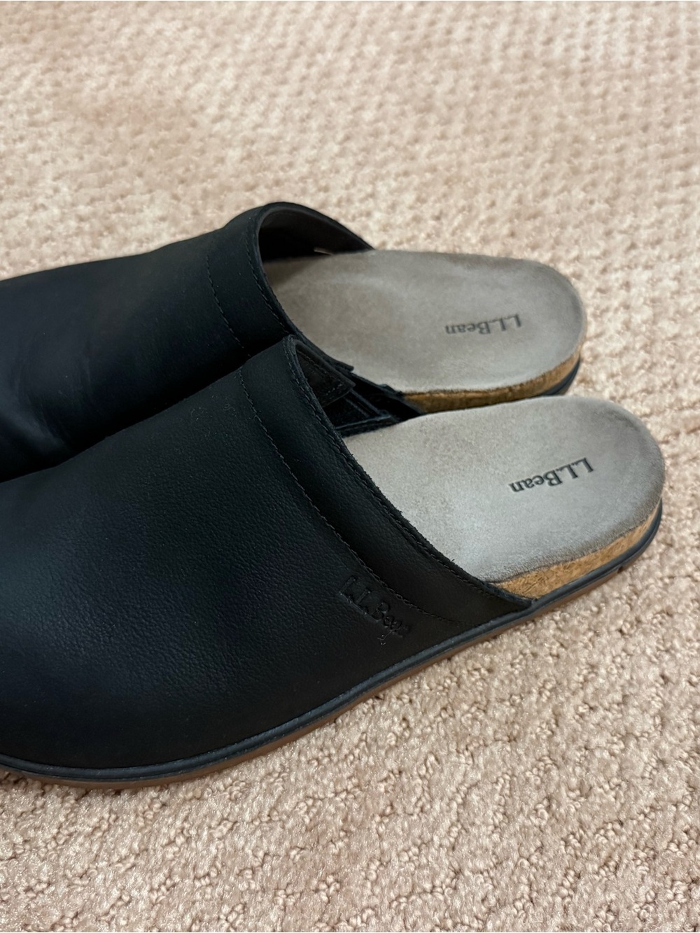 L.L. Bean Black Leather Women’s Slip-On Mules - Picture 2 of 6